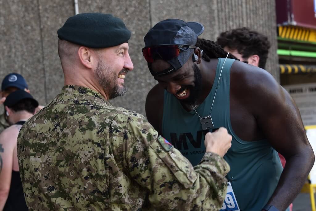 Canada Army Run participant accepts medal