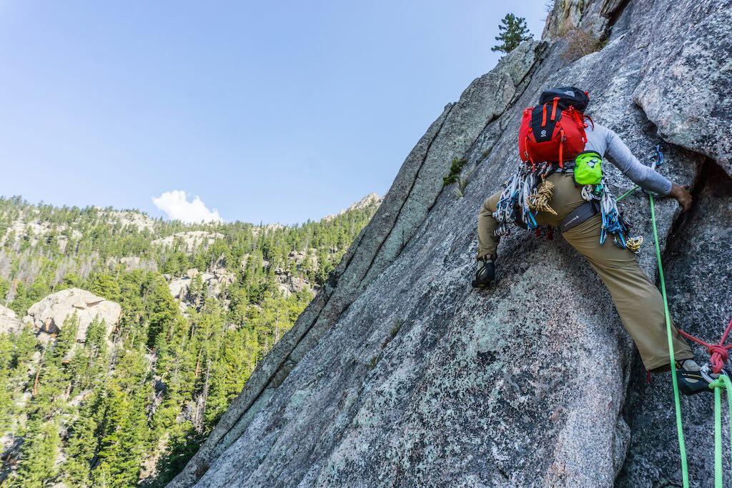 Sport climbing on a mountain