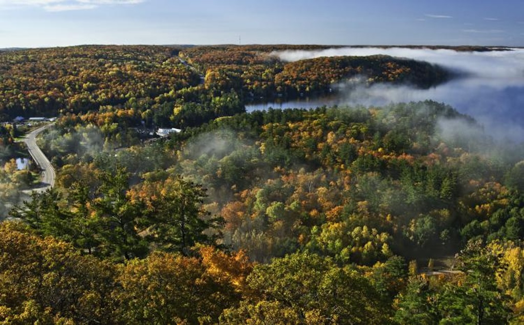 View of fall colours from the Dorset Lookout Tower