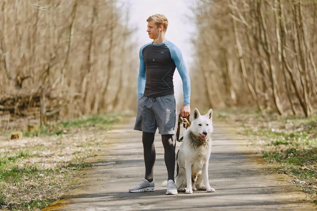 Runner with a dog